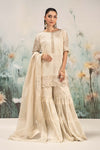 3 Piece Embroidered Cotton Lurex Suit