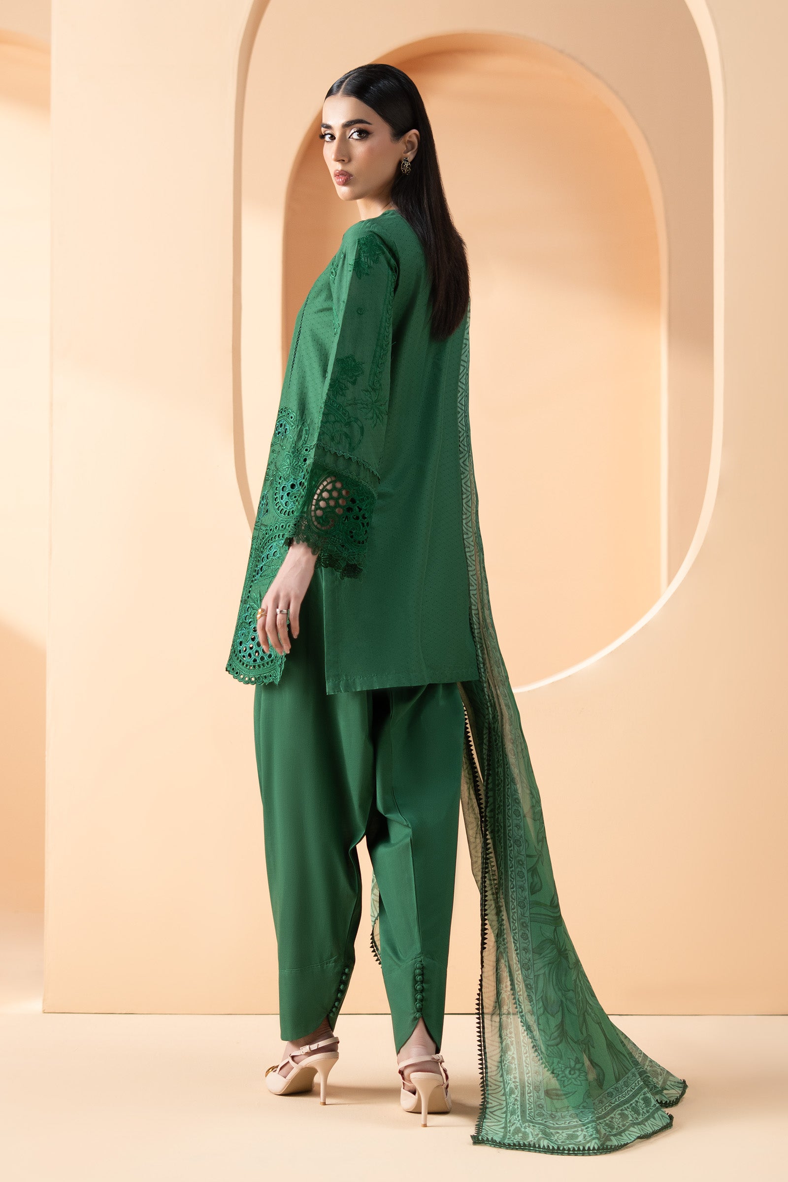 3 Piece Embroidered Dobby Lawn Suit