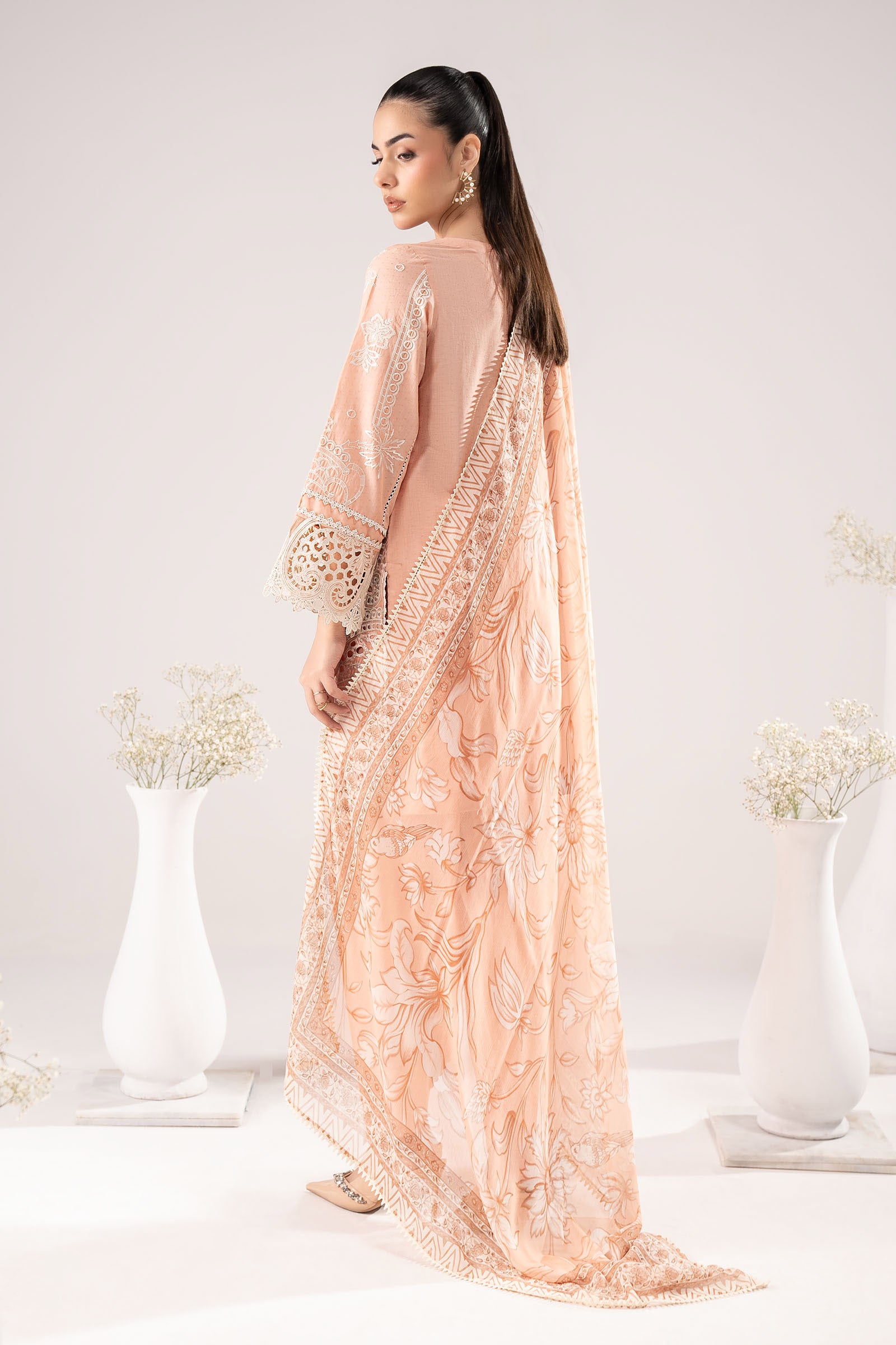 3 Piece Embroidered Dobby Lawn Suit