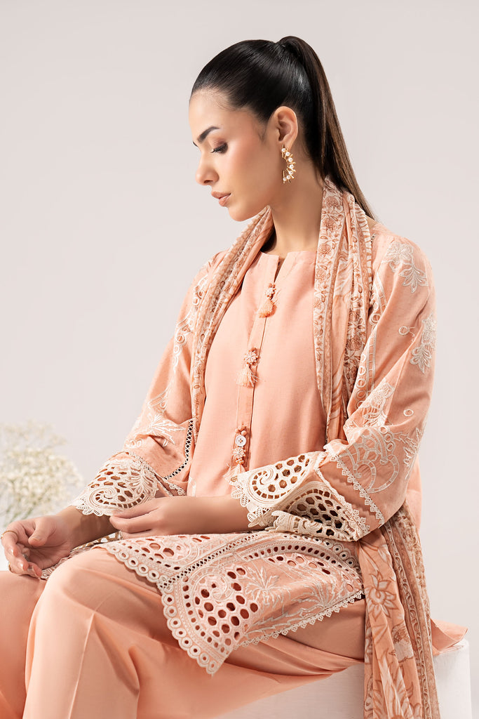 Maria B 3 Piece Embroidered Dobby Lawn Suit, view 1