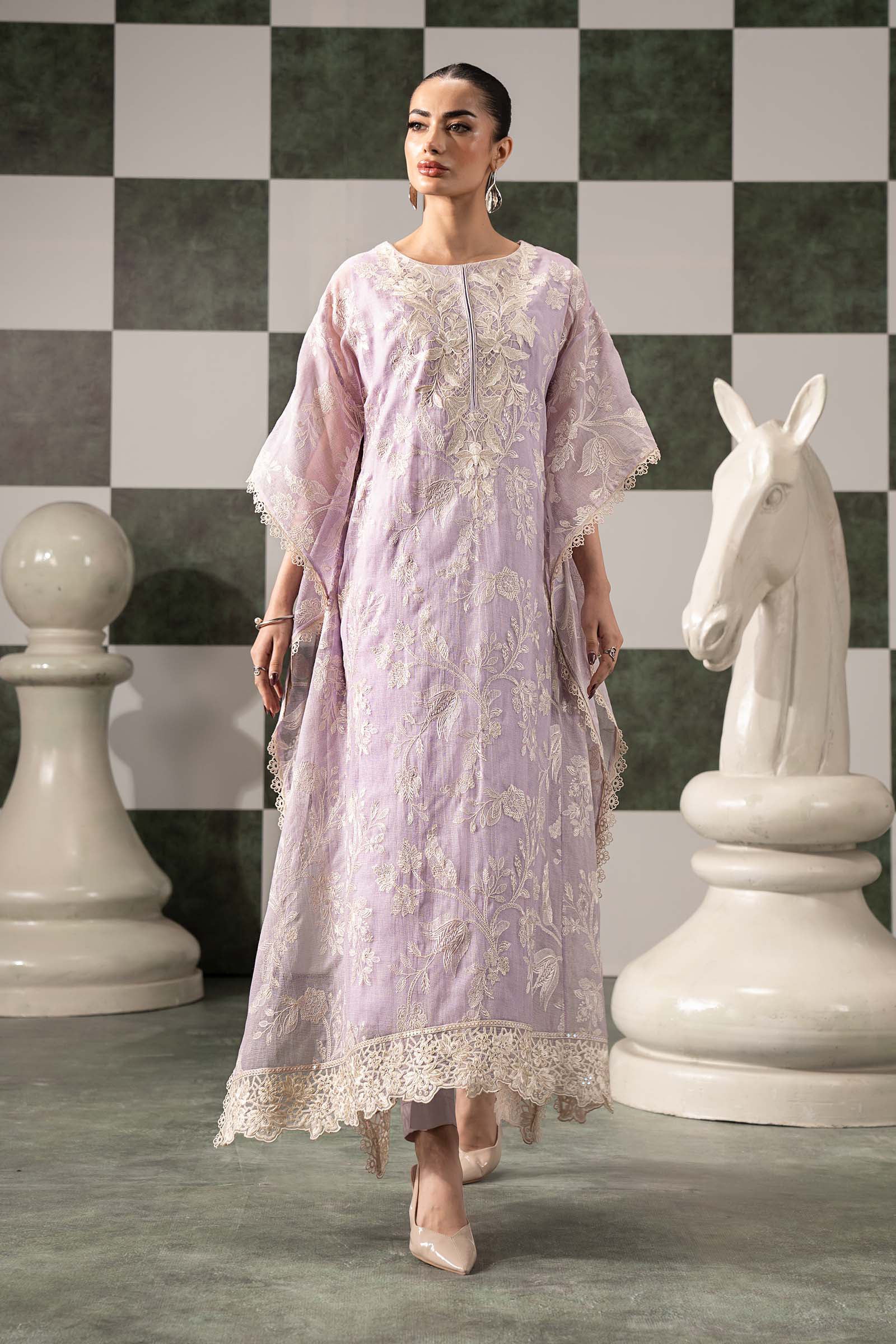 3 Piece Embroidered Cotton Net Suit