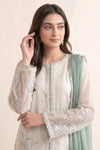 3 Piece Embroidered Cotton Net Suit