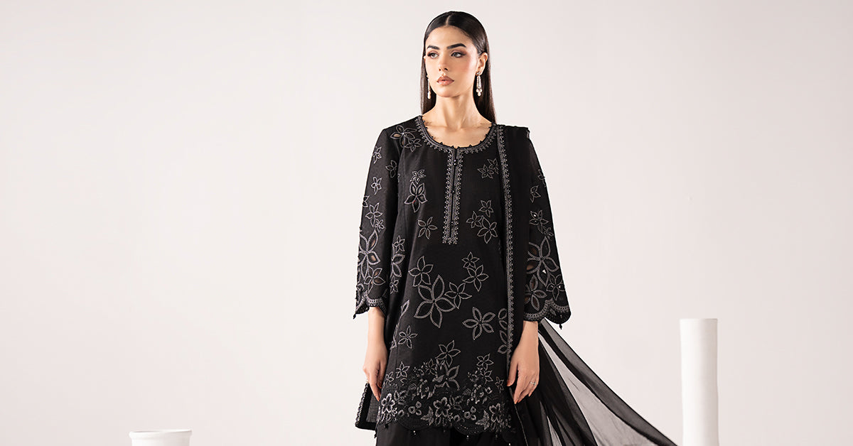 3 Piece Embroidered Dobby Lawn Suit