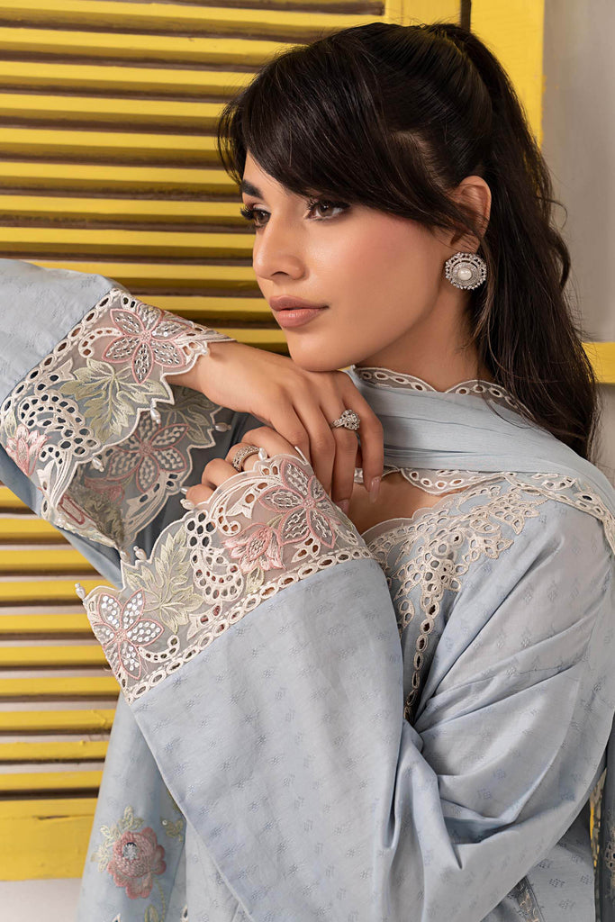 Maria B 3 Piece Embroidered Dobby Lawn Suit, view 1
