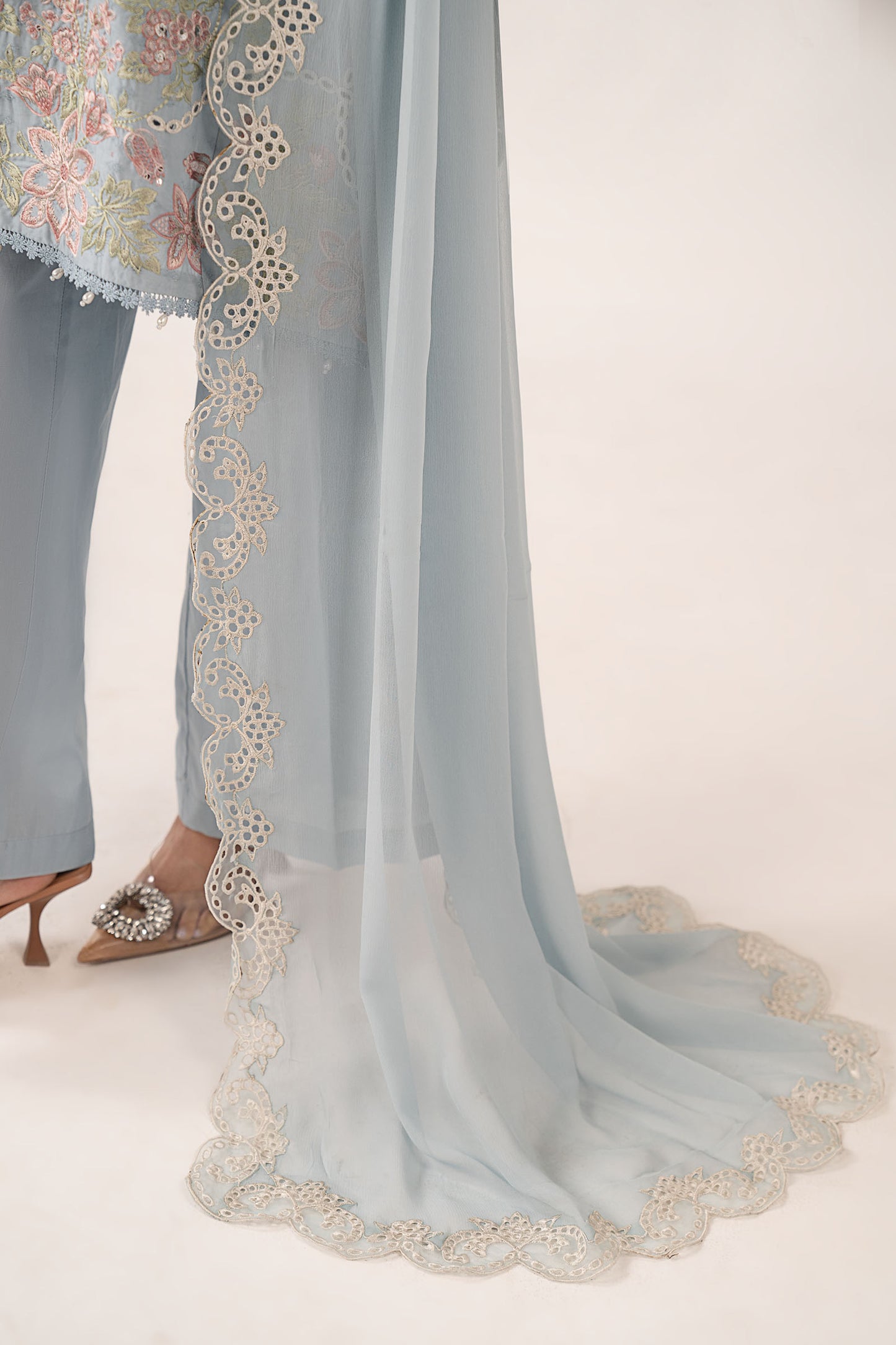 3 Piece Embroidered Dobby Lawn Suit