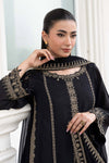 3 Piece Embroidered Raw Silk Suit