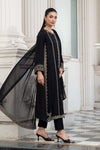 3 Piece Embroidered Raw Silk Suit