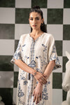 2 Piece Embroidered Raw Silk Suit