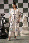 2 Piece Embroidered Raw Silk Suit
