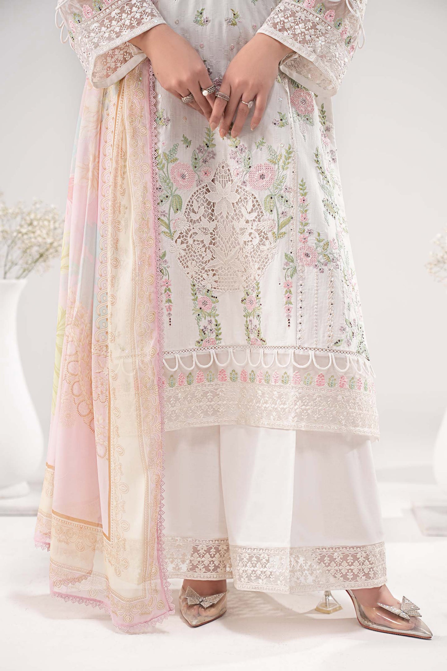 3 Piece Embroidered Dobby Lawn Suit