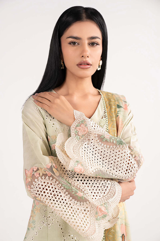 Maria B 3 Piece Embroidered Dobby Lawn Suit, view 1