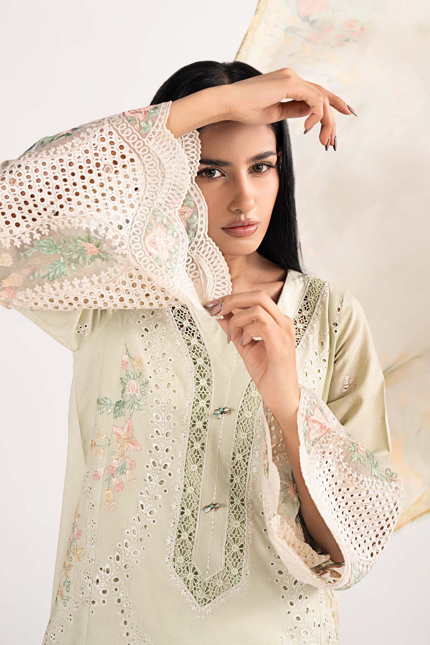 3 Piece Embroidered Dobby Lawn Suit