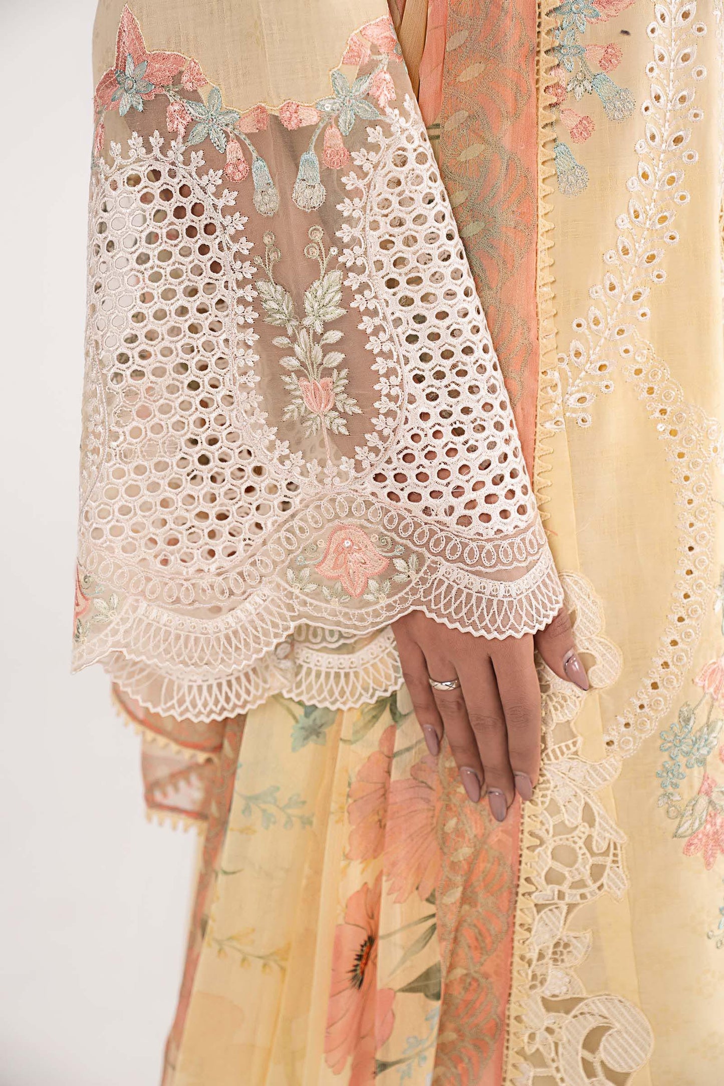 3 Piece Embroidered Dobby Lawn Suit