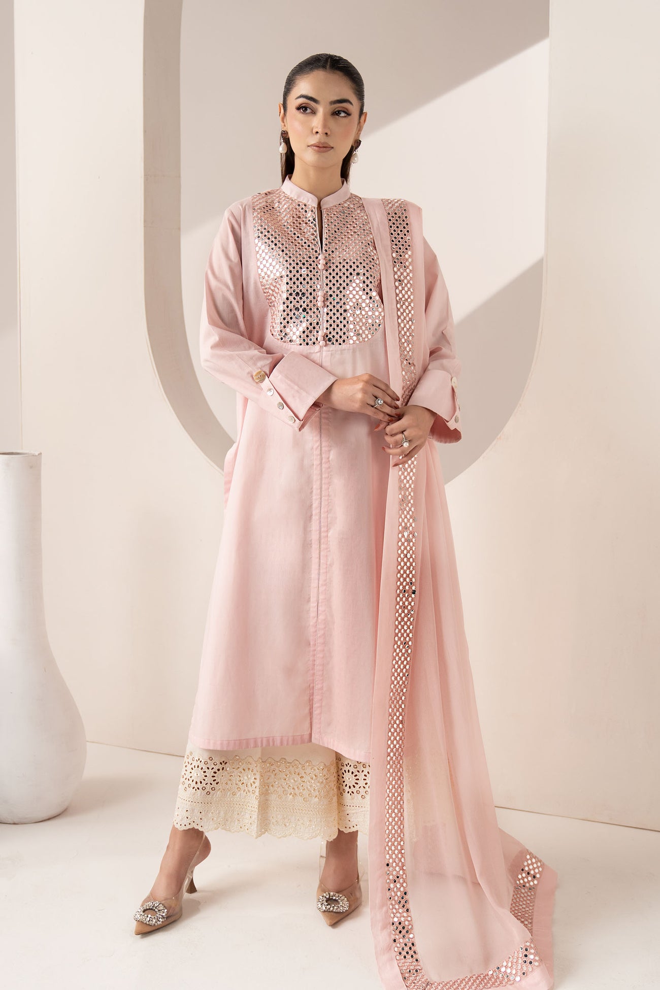 3 Piece Embroidered Dobby Lawn Suit