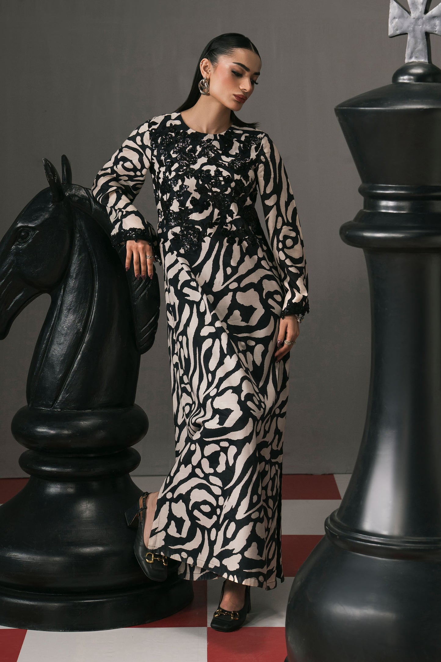 2 Piece Embroidered Raw Silk Suit