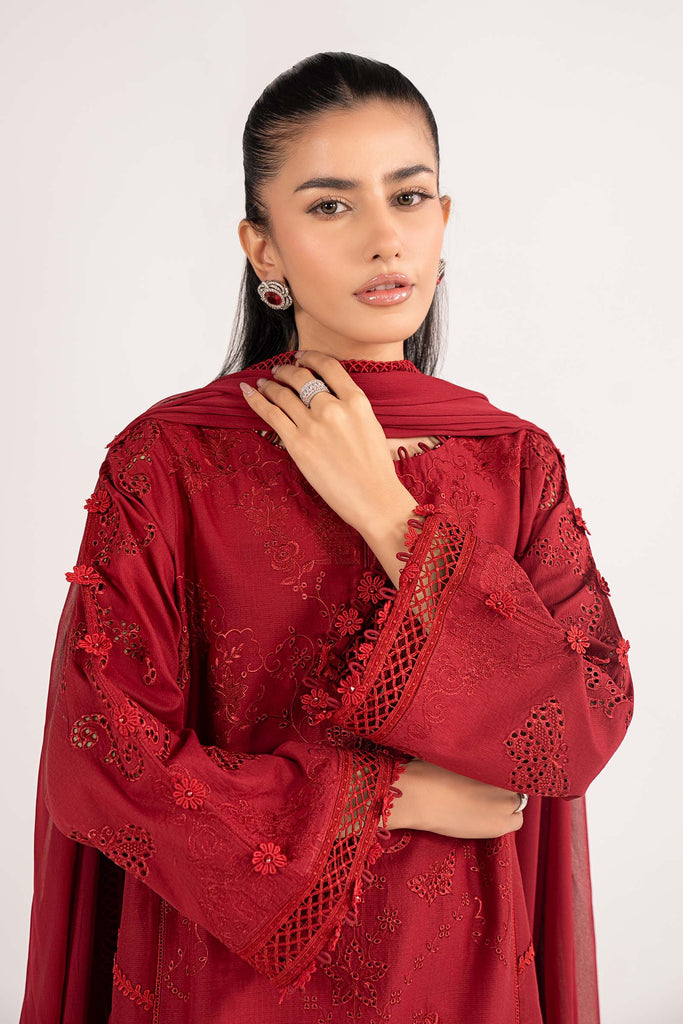 Maria B 3 Piece Embroidered Dobby Lawn Suit, view 1