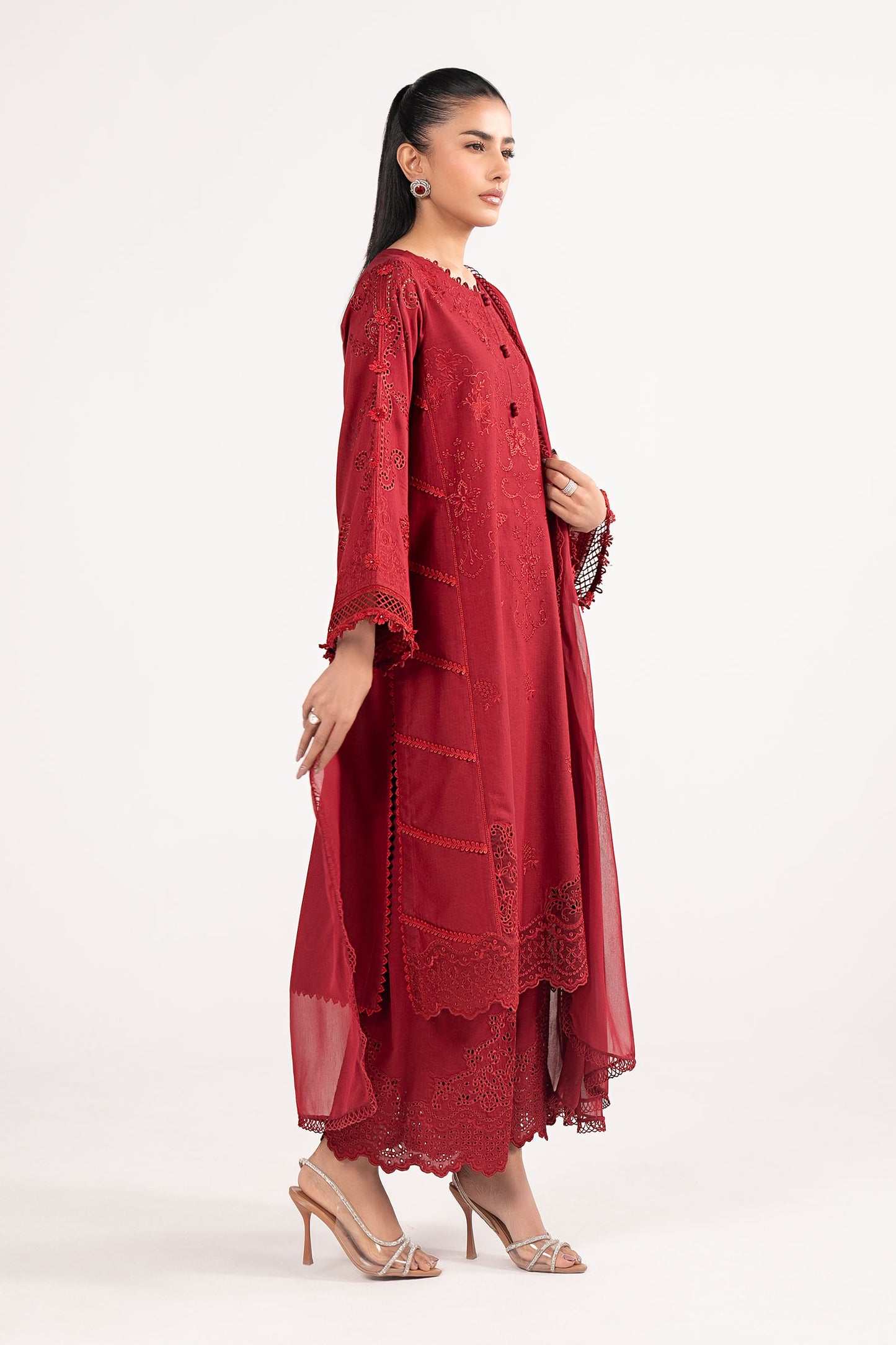 3 Piece Embroidered Dobby Lawn Suit