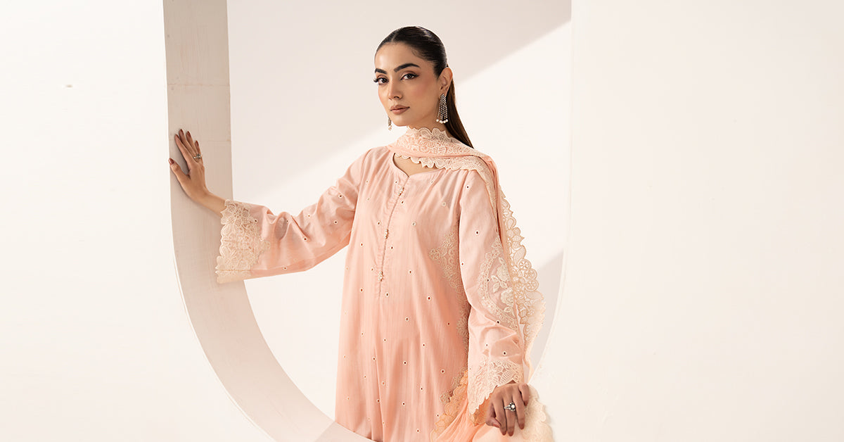 3 Piece Embroidered Dobby Lawn Suit