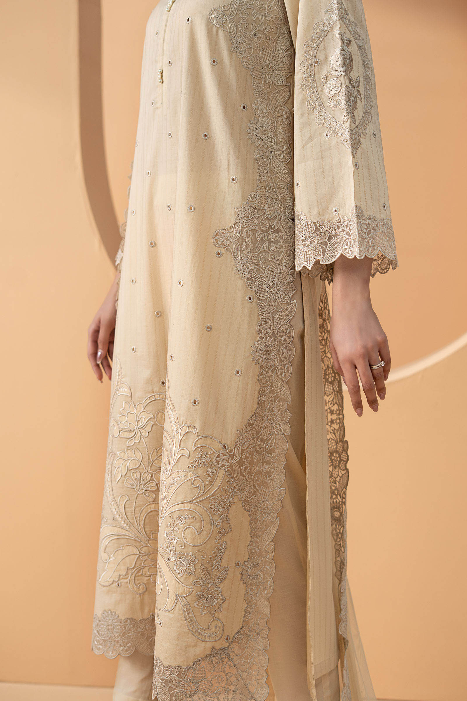 3 Piece Embroidered Dobby Lawn Suit