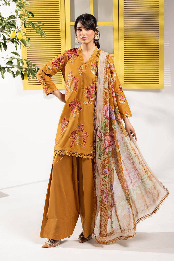 3 Piece Embroidered Lawn Suit All Products DW26199-ESM-YLW