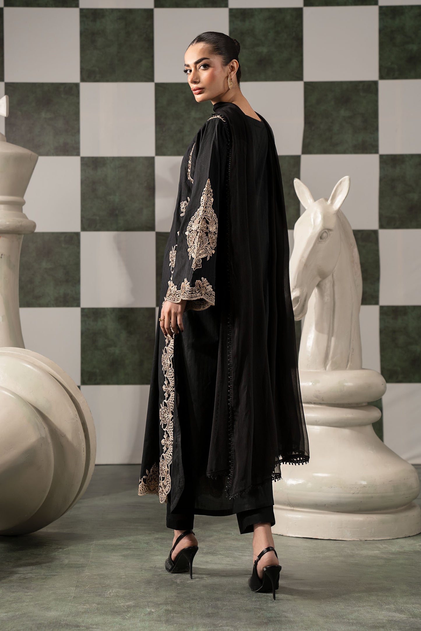3 Piece Embroidered Dobby Lawn Suit