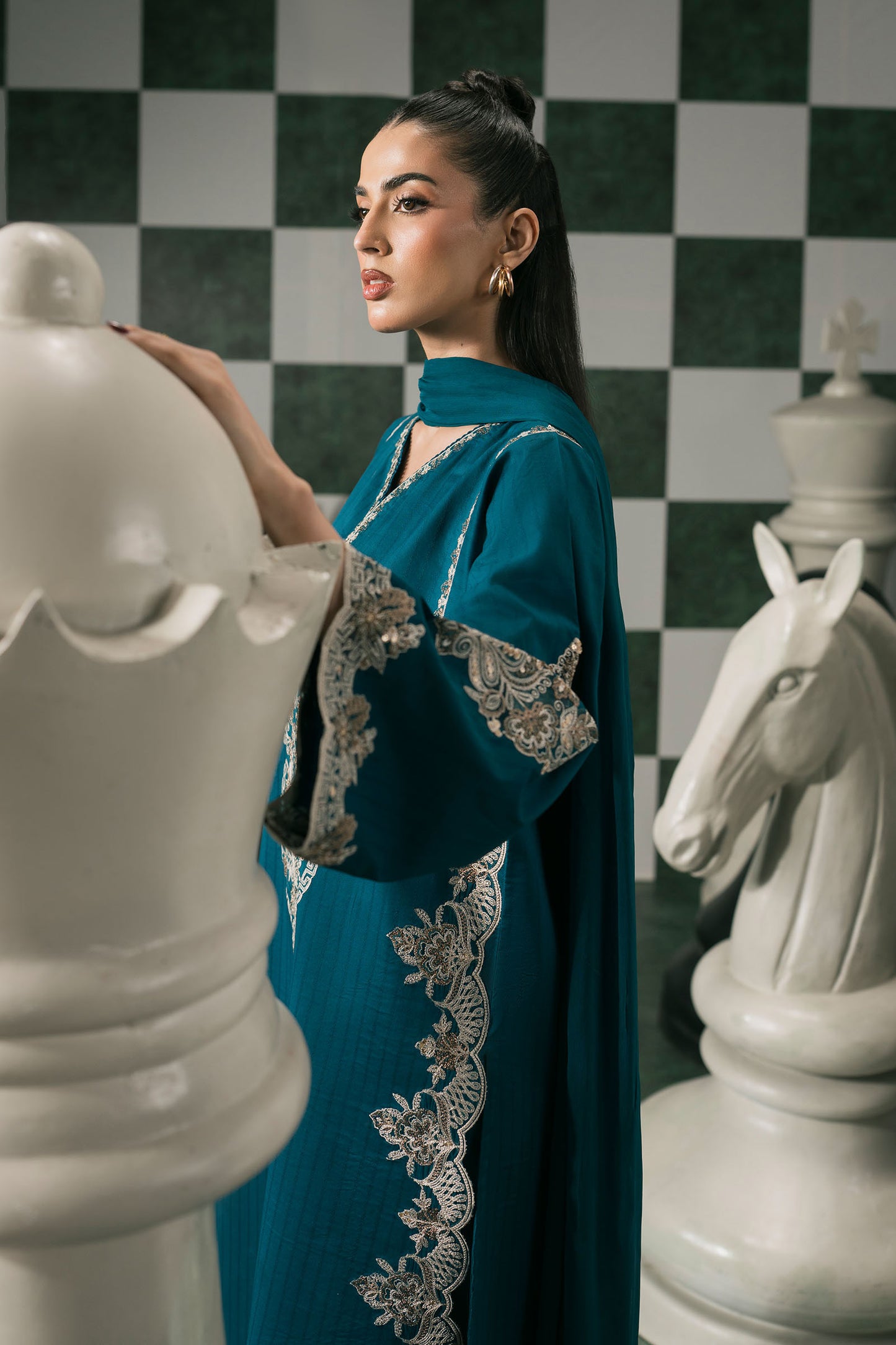 3 Piece Embroidered Dobby Lawn Suit