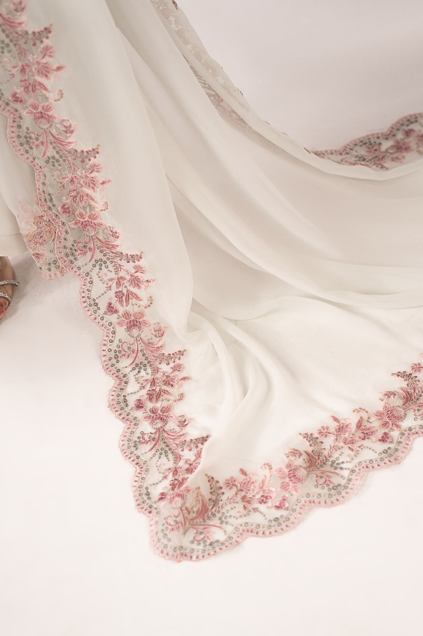 3 Piece Embroidered Paper Cotton Suit