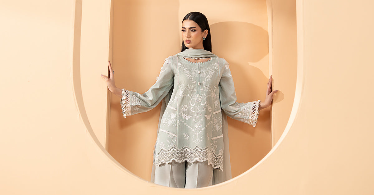 3 Piece Embroidered Dobby Lawn Suit