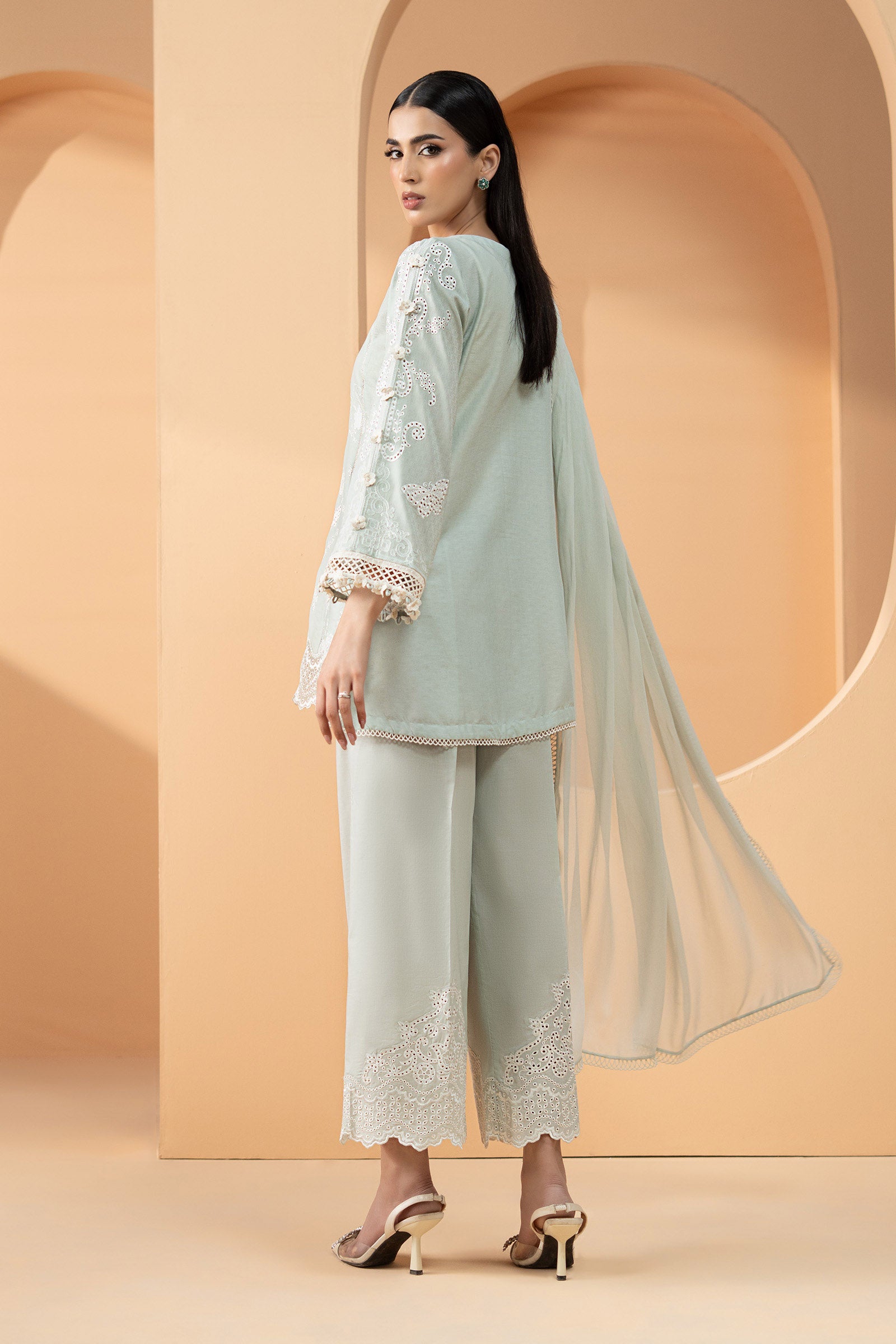 3 Piece Embroidered Dobby Lawn Suit