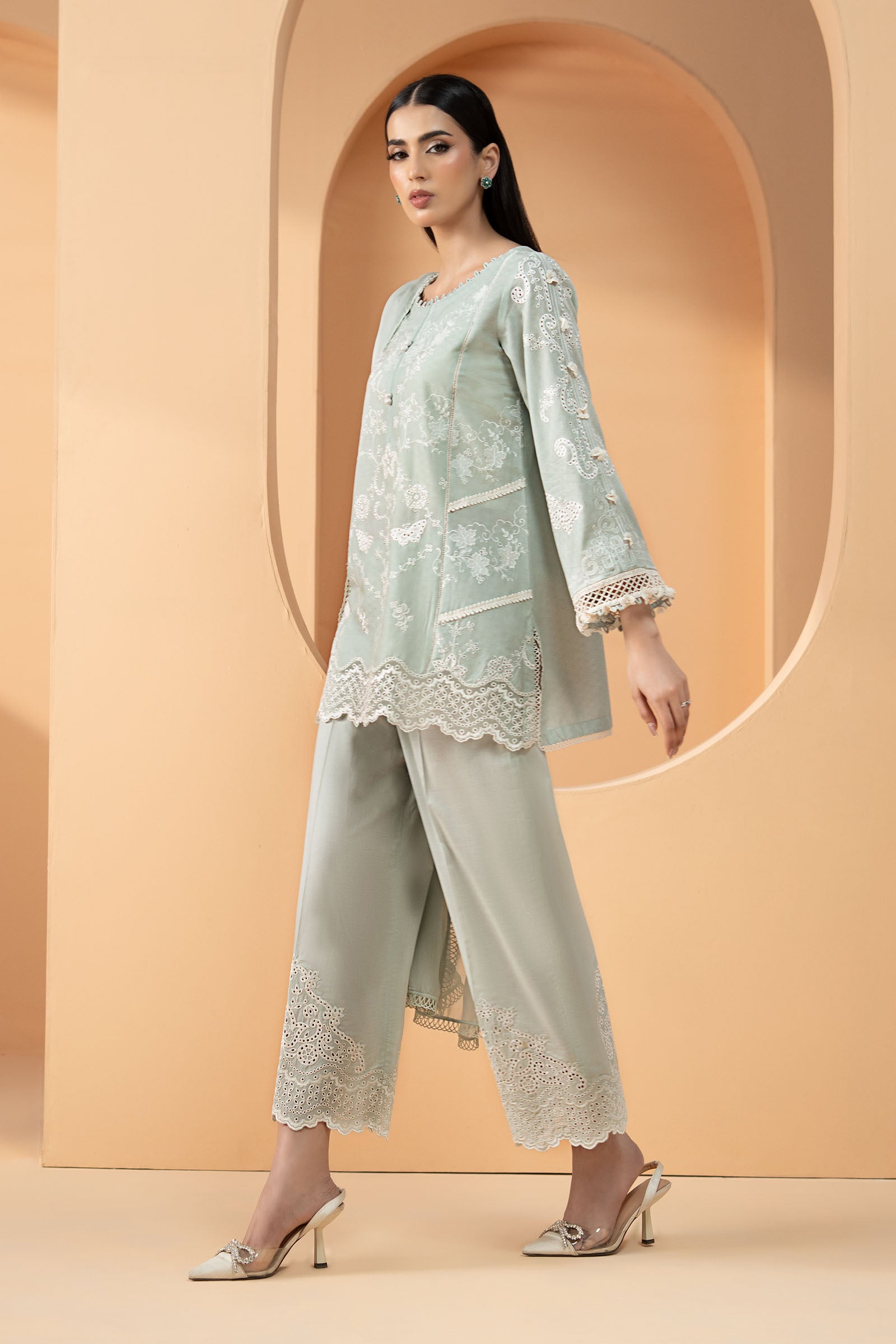 3 Piece Embroidered Dobby Lawn Suit