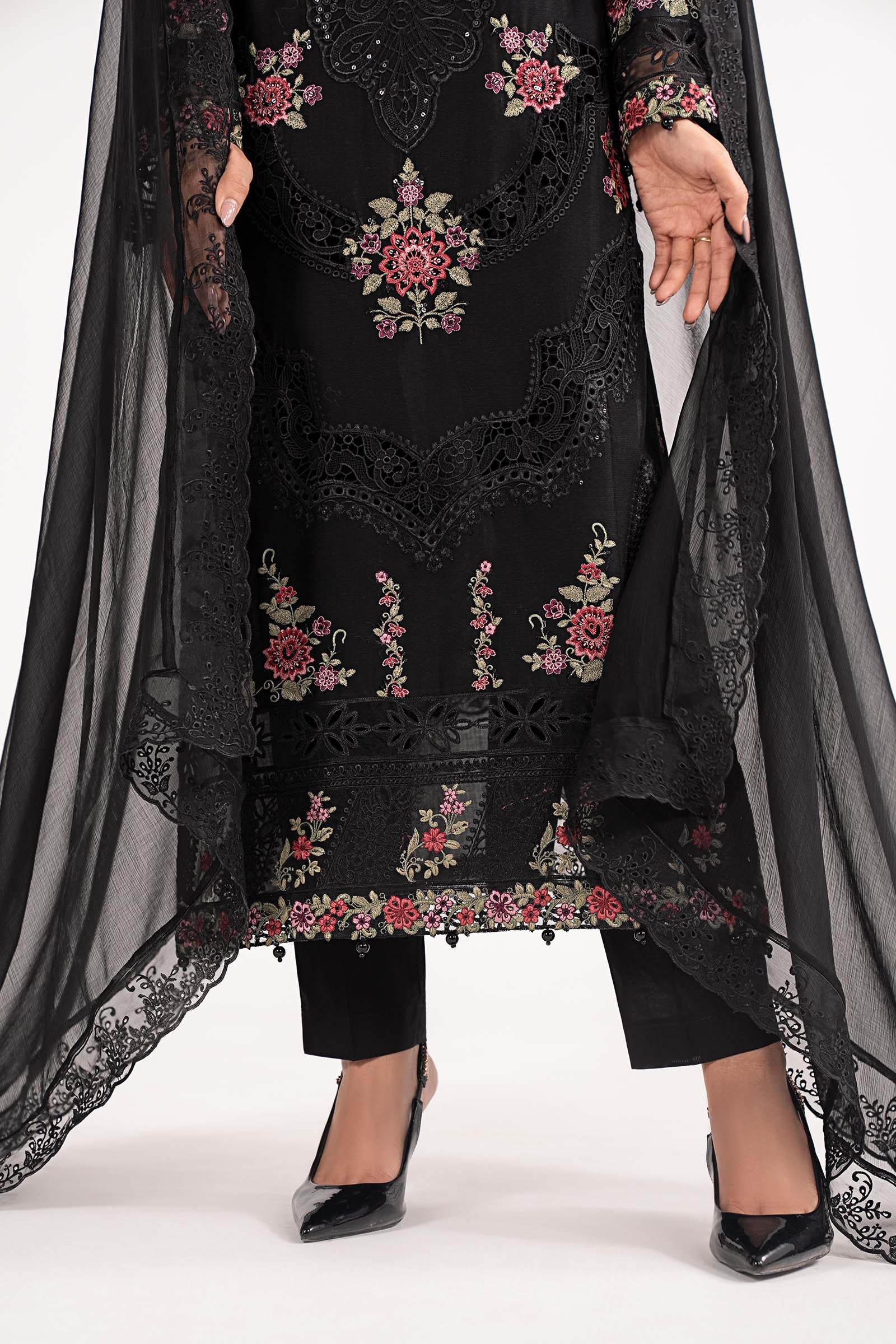 3 Piece Embroidered Dobby Lawn Suit