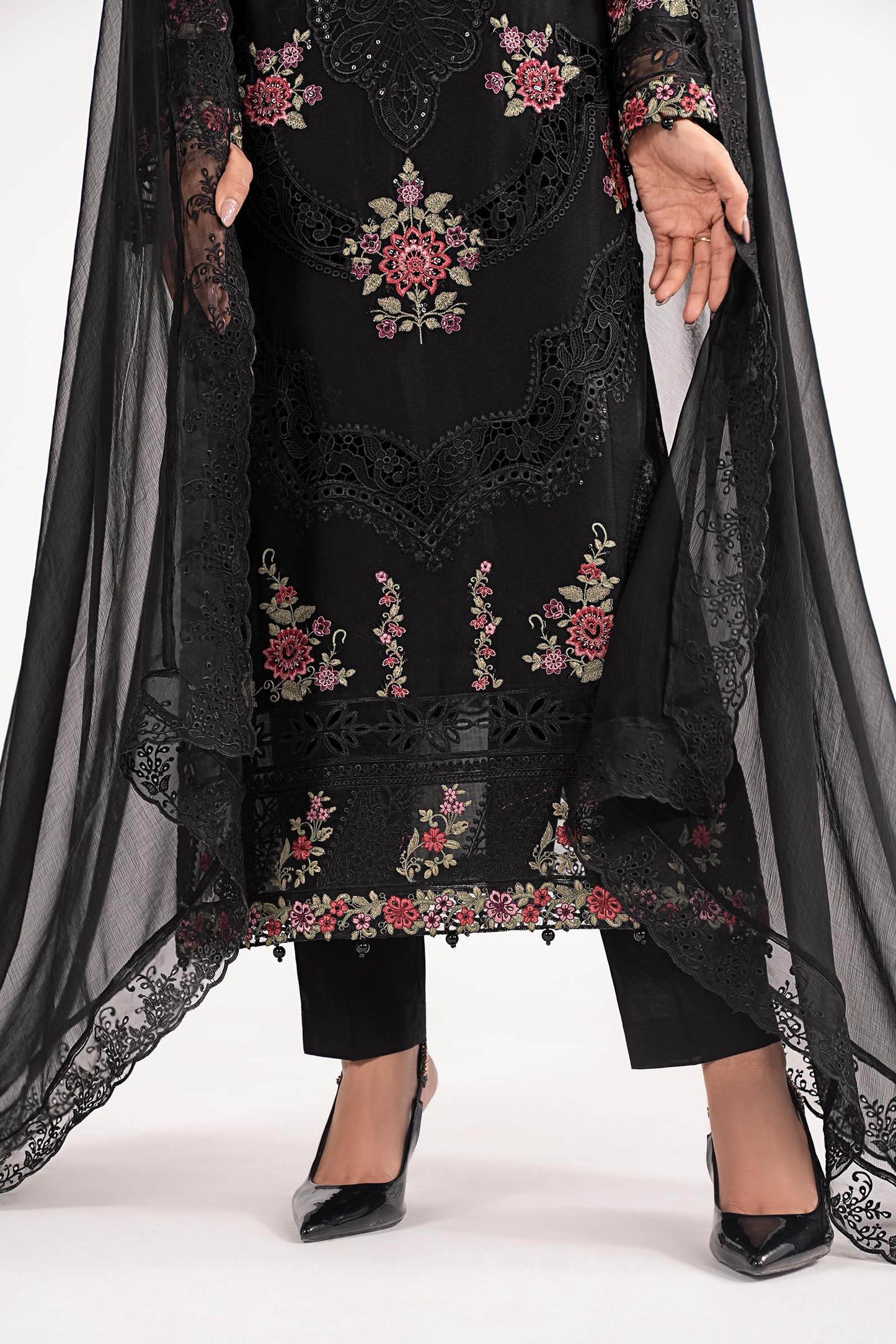 3 Piece Embroidered Dobby Lawn Suit