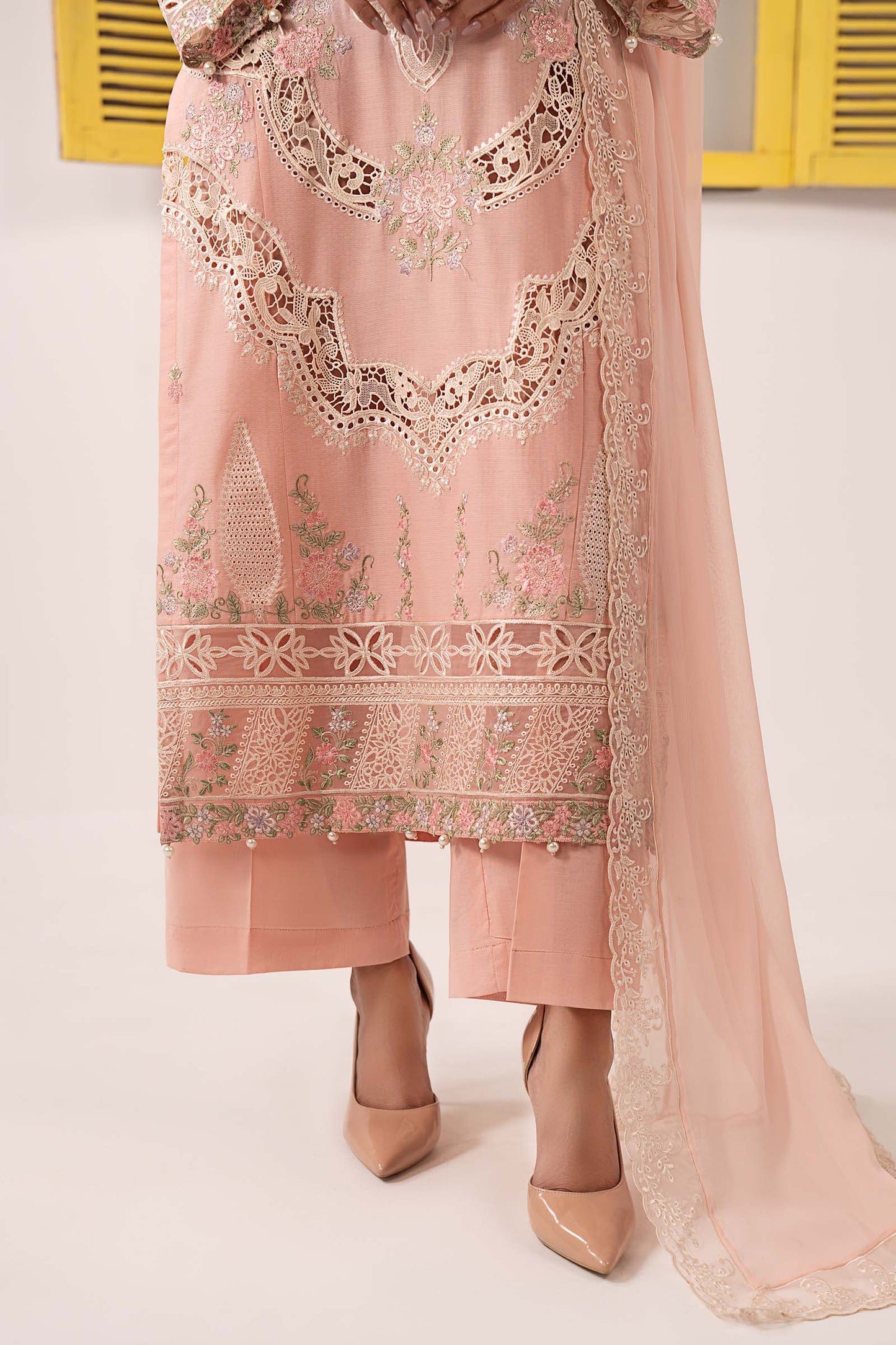 3 Piece Embroidered Dobby Lawn Suit