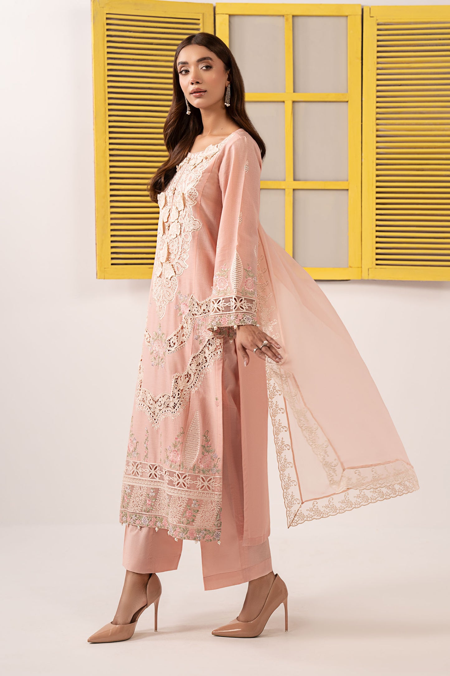 3 Piece Embroidered Dobby Lawn Suit