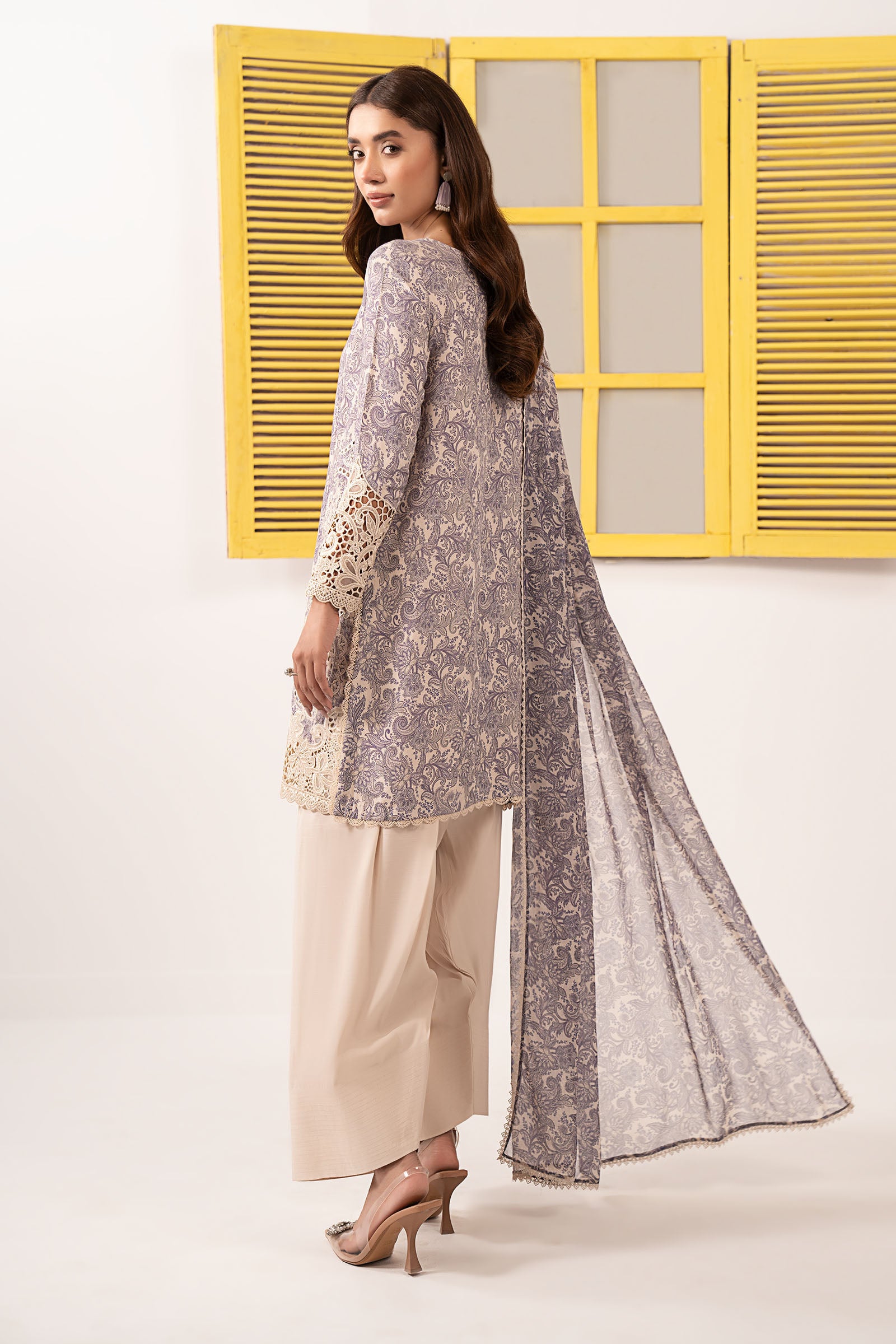 3 Piece Embroidered Silk Suit