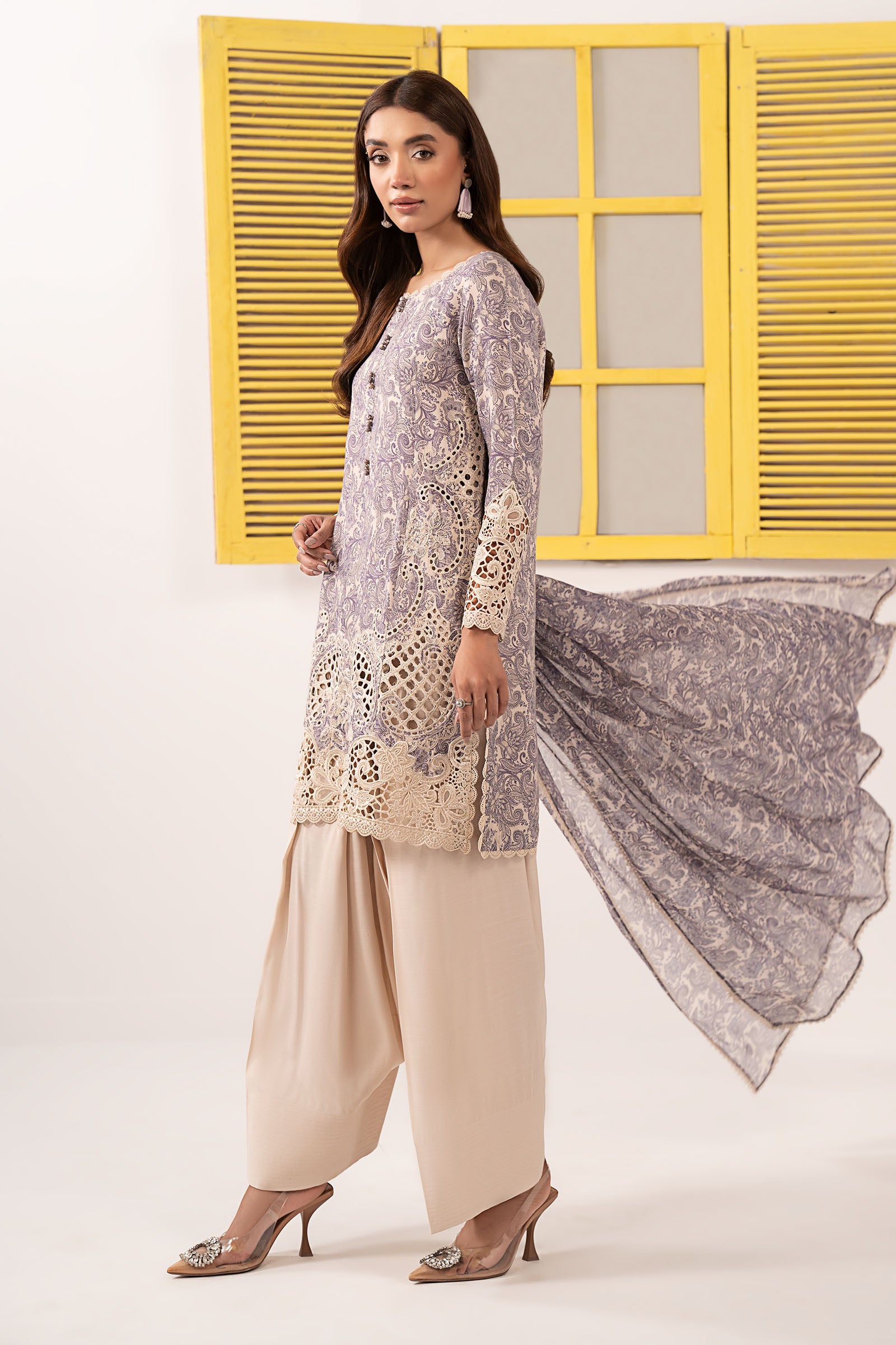 3 Piece Embroidered Silk Suit