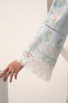 3 Piece Embroidered Paper Silk Suit