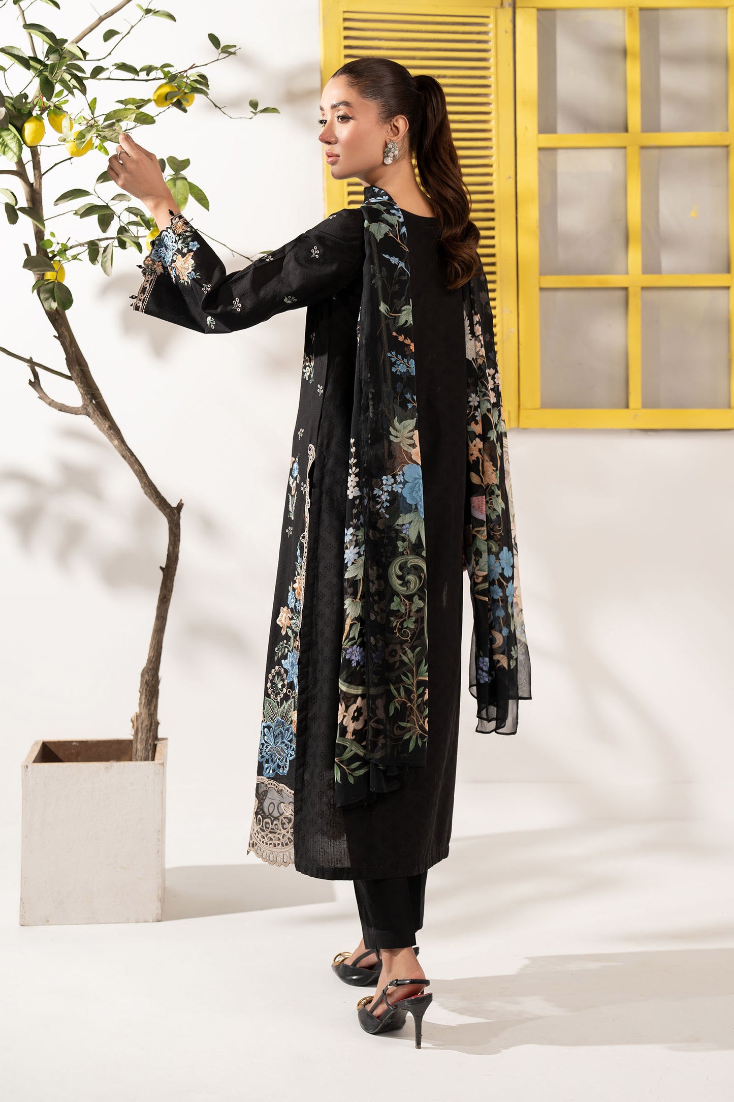 3 Piece Embroidered Dobby Lawn Suit