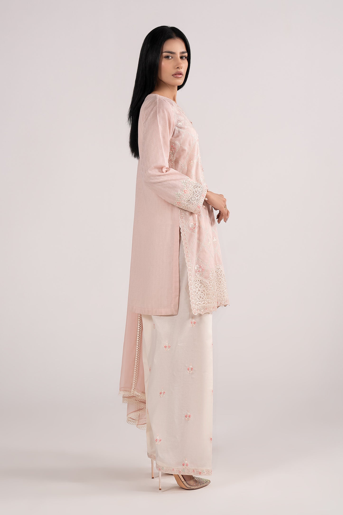 3 Piece Embroidered Dobby Lawn Suit