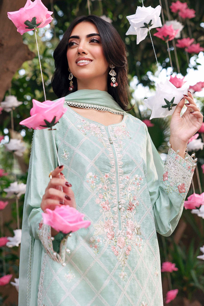 Maria B 3 Piece Embroidered Dobby Lawn Suit, view 1