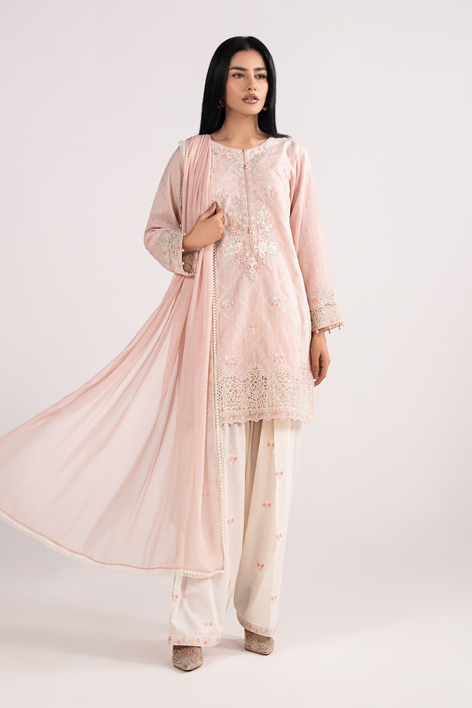 Maria B 3 Piece Embroidered Dobby Lawn Suit, view 1