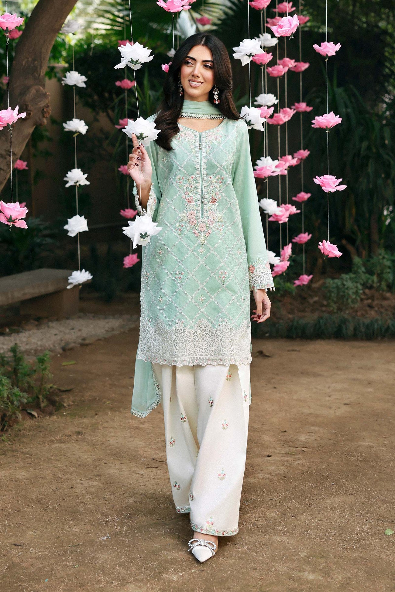 3 Piece Embroidered Dobby Lawn Suit