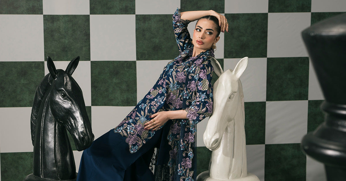 3 Piece Embroidered Dobby Lawn Suit