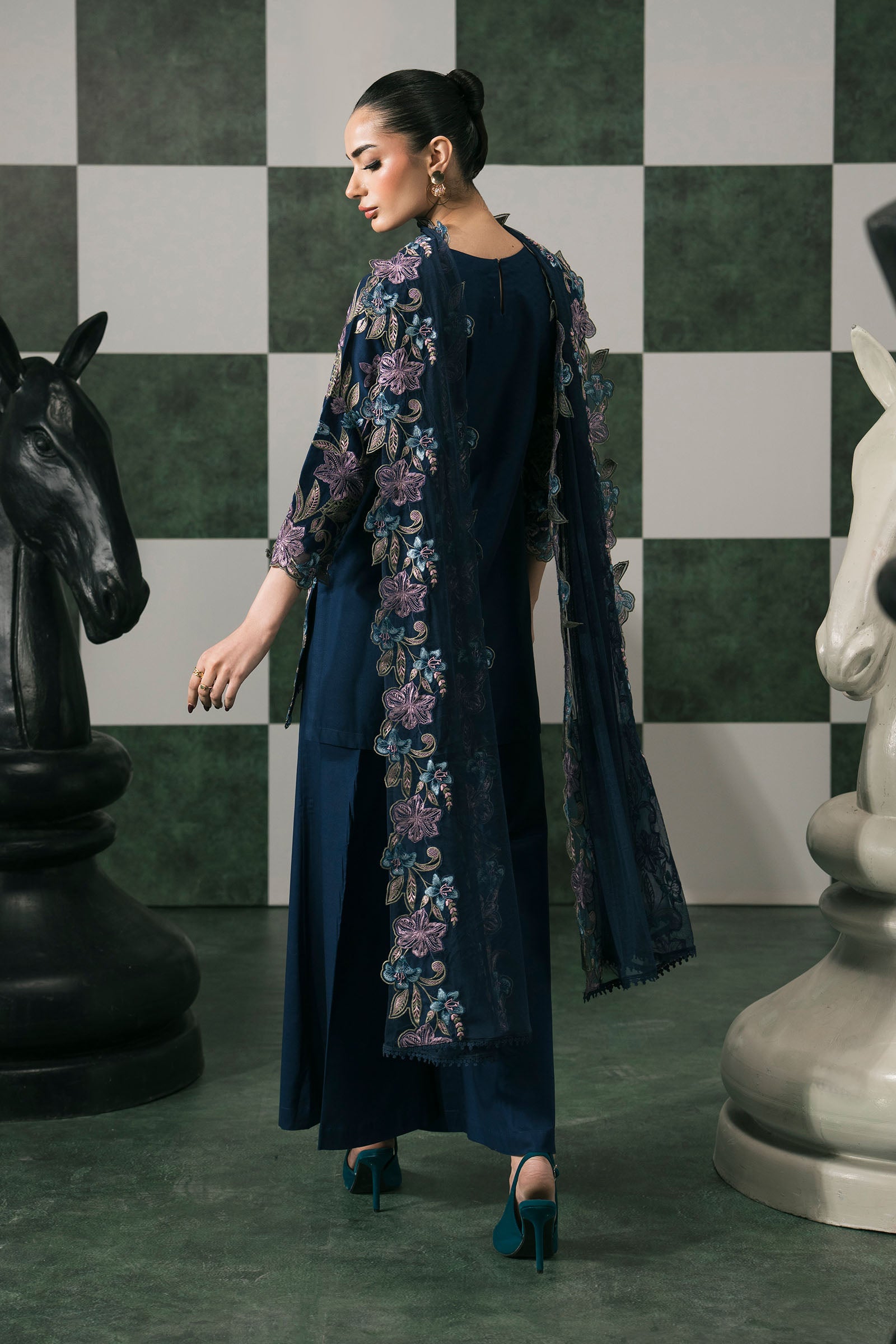 3 Piece Embroidered Dobby Lawn Suit