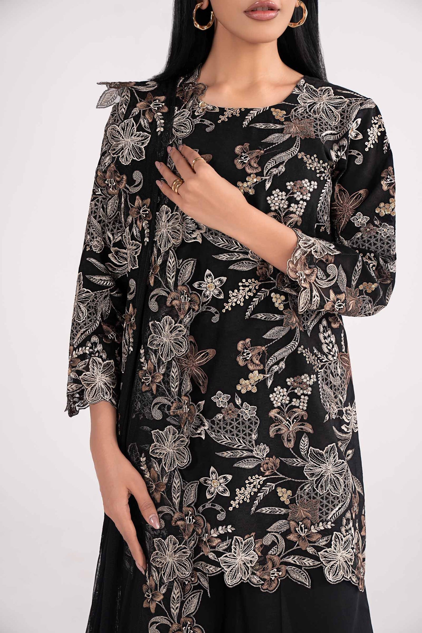 3 Piece Embroidered Dobby Lawn Suit