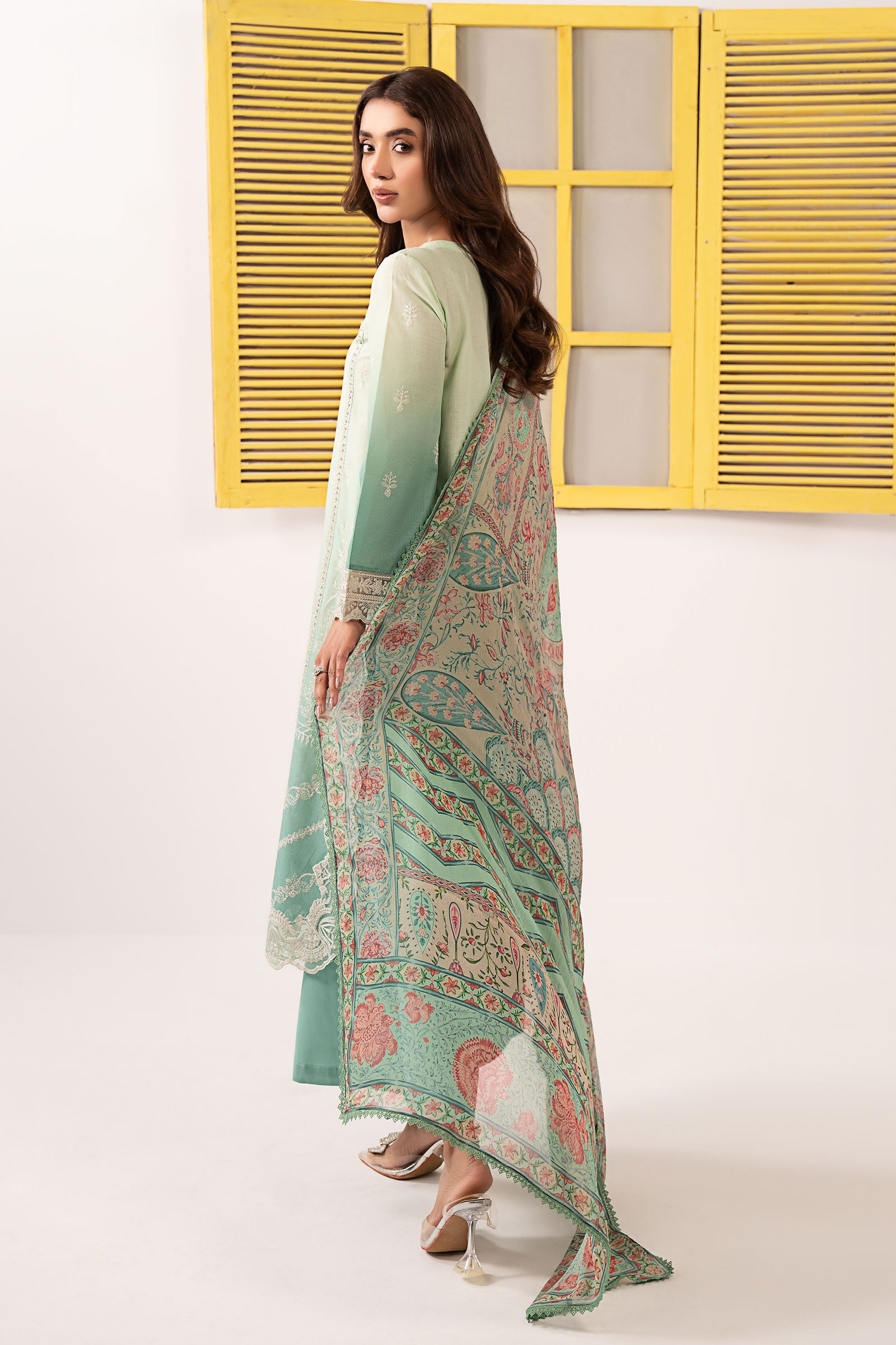 3 Piece Embroidered Dobby Lawn Suit