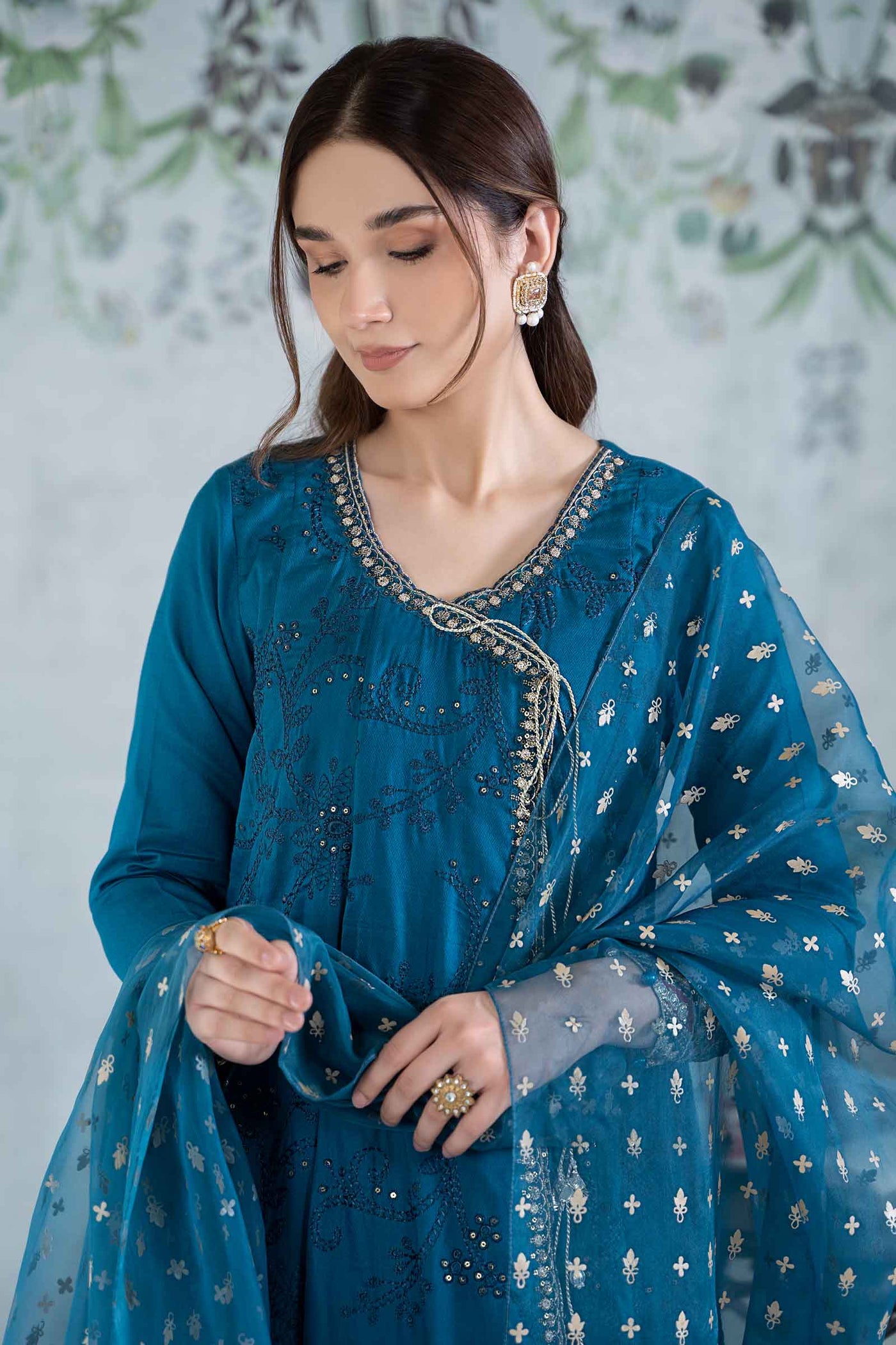 3 PIECE EMBROIDERED NET SUIT | DW-EA24-49