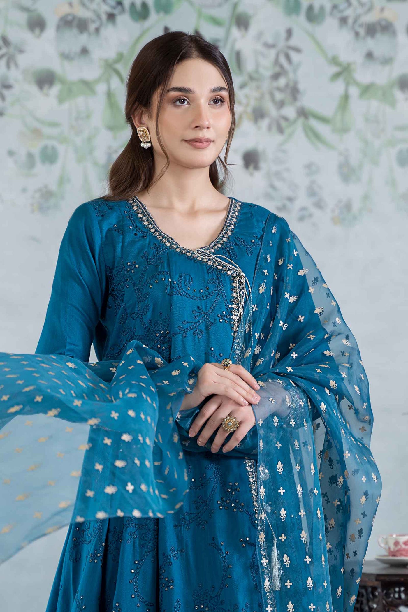 3 Piece Embroidered Net Suit | DW-EA24-49