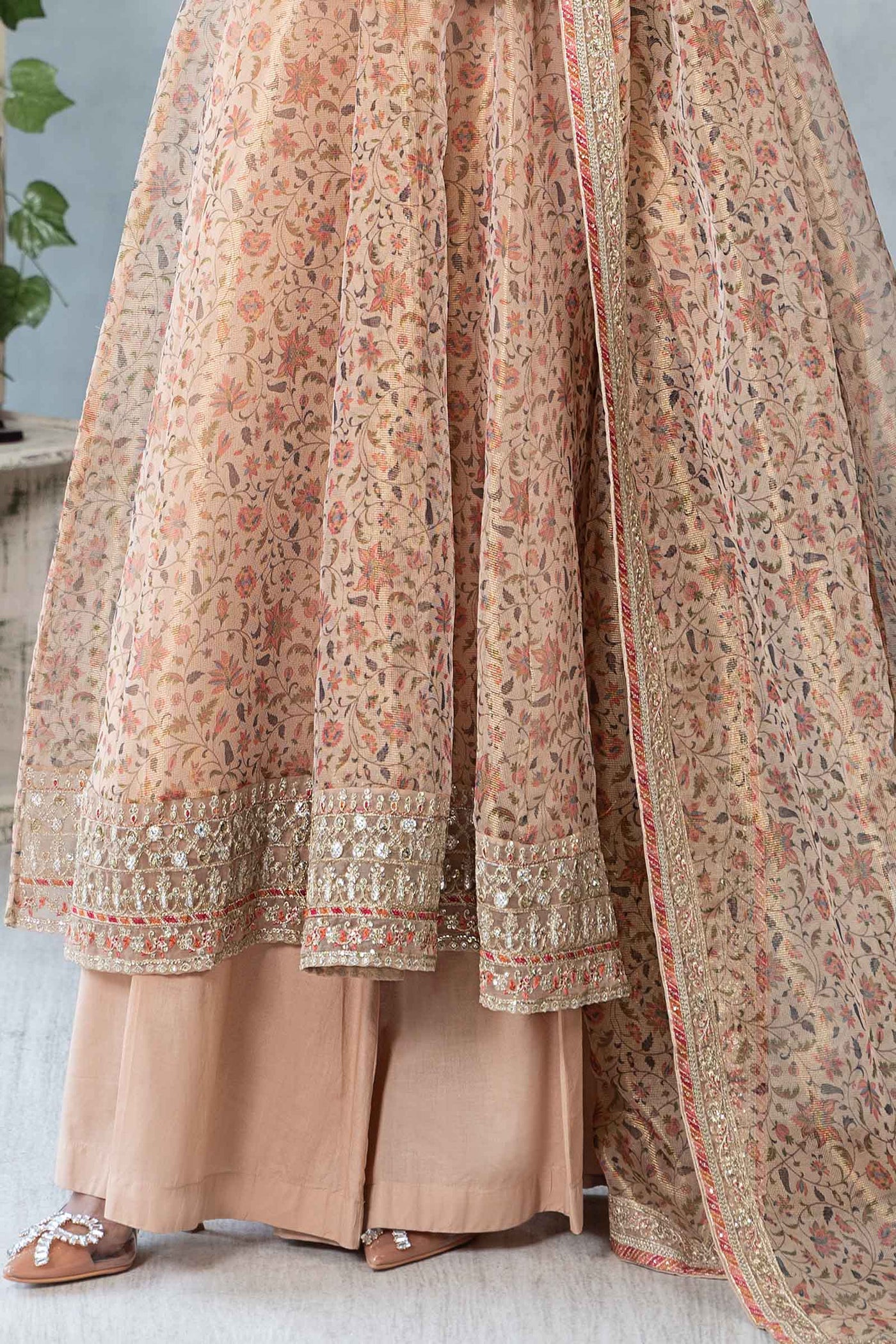 3 Piece Printed Cotton Net Suit | DW-EA24-75