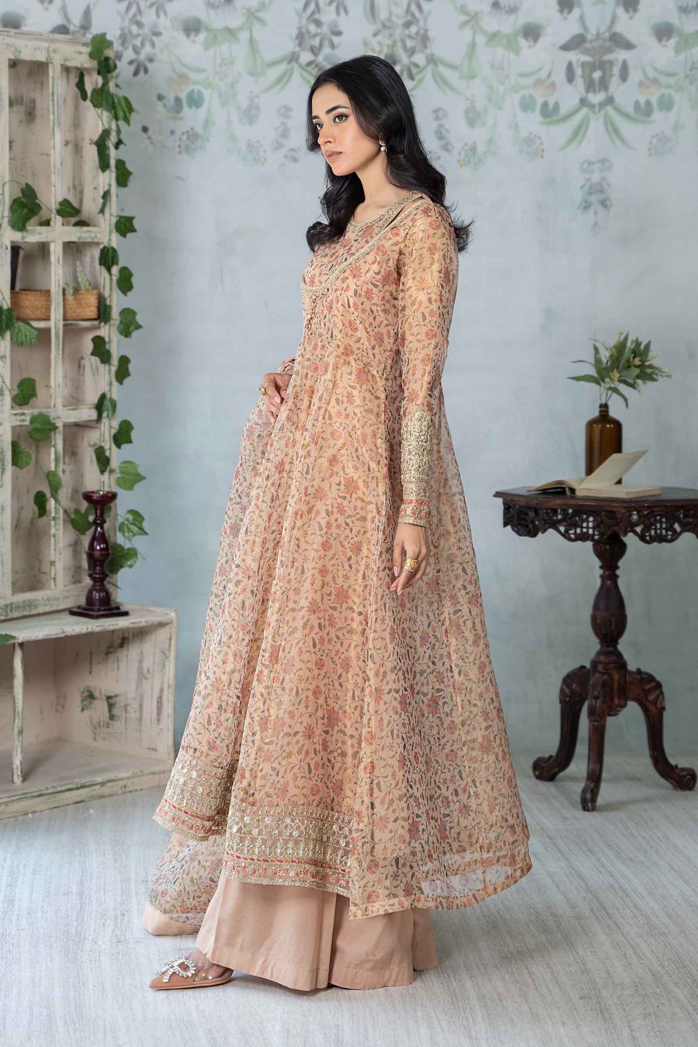 3 Piece Printed Cotton Net Suit | DW-EA24-75